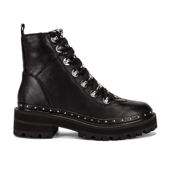 NWOB! Steve Madden Tweed Studded Lug Rubber Sole Platform Grunge Moto Leather - Picture 7 of 13